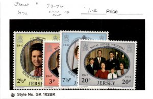 Jersey, Postage Stamp, #73-76 Mint NH, 1972 Royal Wedding (AB)