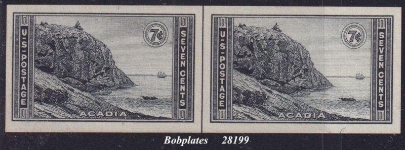 BOBPLATES #762 Acadia Farley Vertical Line Pair VF NH