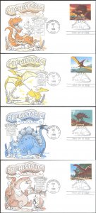 #2422-25 Dinosaurs Bennett FDC Set