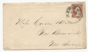 US 19th Century Cover Scott #26a New York April 6