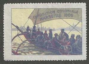 Colonial Exhibition, 1906, Marseille, France, Poster Stamp / cinderella Label