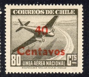 Chile 1920s-30s Airmail Issue Fine Mint Hinged Shade 40c. Surcharged NW-13775