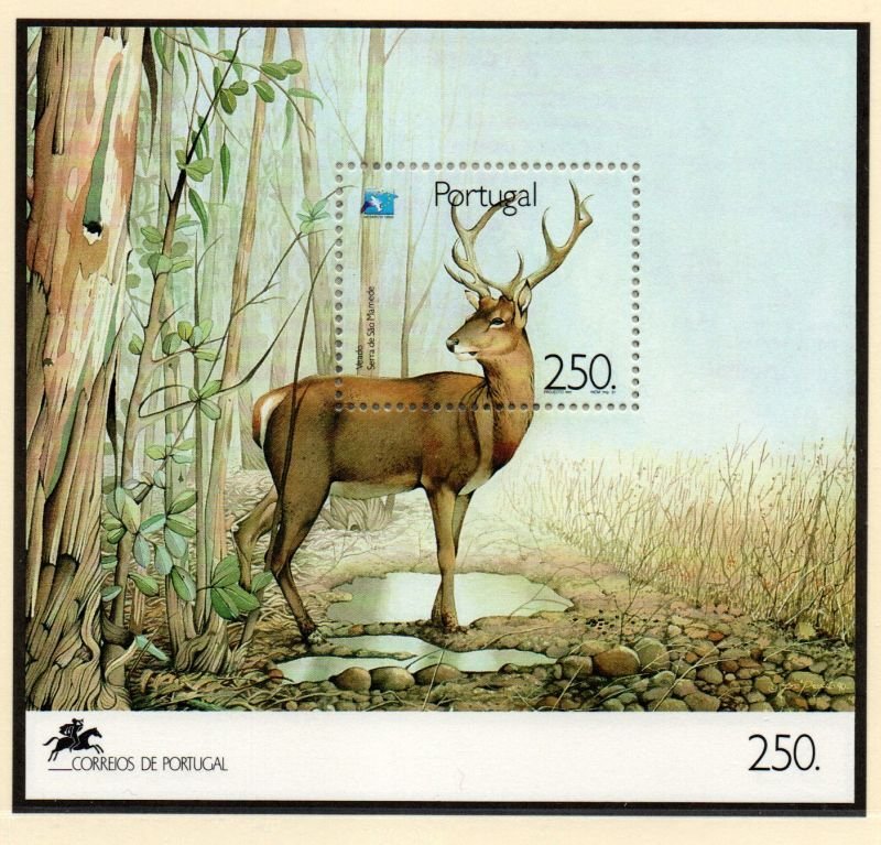 Portugal   Sc 1838 1991 Deer, Tourism Year,  stamp sheet mint NH
