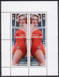 Tadjikistan 1999 MARILYN MONROE Composite Sheetlet of 2 perforated MNH