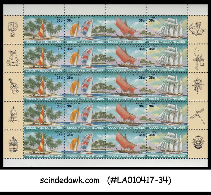 COCOS KEELING ISLANDS - 1987 SAILING SHIPS / YACHT Miniature sheet MNH