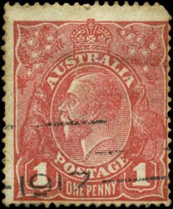 Australia Scott #21v SG #21cw Used  Inverted Watermark