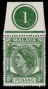 MALAYSIA - Penang QEII SG33, 8c green, M MINT. CONTROL