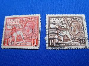 GREAT BRITAIN  -  SCOTT # 203 -204  -   Used      (brig)