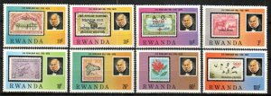 Rwanda Stamp 935-942  - Sir Rowland Hill and stamps of Rwanda