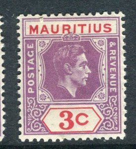 MAURITIUS; 1938 early GVI issue fine Mint hinged Shade of 3c. value
