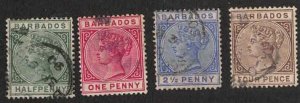 Barbados 1882 - 60-62, 65 Used
