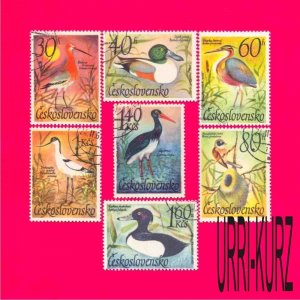 CZECHOSLOVAKIA 1967 Nature Fauna Water Birds Fowls 7v Sc1447-1453 Mi1681-87 Used