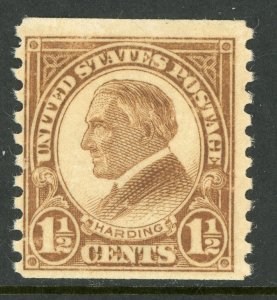 USA 1925 Fourth Bureau 1½¢ Harding Perf 10 Vertical Coil Scott 598 MNH G237