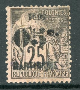 Martinique 1892 French Colony 5¢/25¢ Black Sc #31 Mint E106