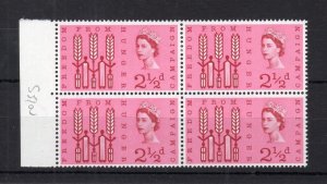 21/2d FFH (NON-PHOSPHOR) MOUNTED MINT BLOCK + VARIETY