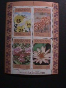 ​TANZANIA -BLOSSOM OF LOVELY FLOWERS-MNH S/S-VERY FINE WE SHIP TO WORLD WIDE.