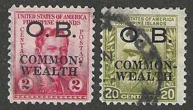 Philippines O25-O26  Complete  Used SC:$.75