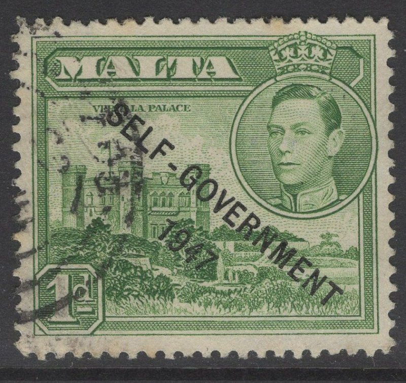 MALTA SG236 1948 1d GREEN USED 