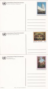 United Nations - New York # UX9-UX18, Postal Cards, Mint, 1/2 CAt.