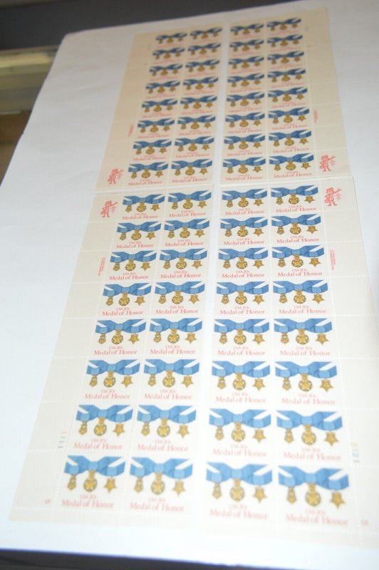 Round robin of strips of 20 Scott #2045 Medal of Honor Stamps from 1983