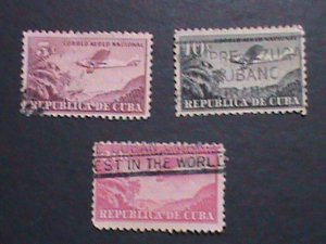 ​CUBA-AIRMIAL- VERY OLD CUBA AIR PLANES STAMPS USED- VF WE SHIP TO WORLD WIDE.