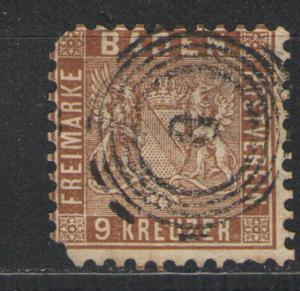 Baden 1862 Sc# 17 Used F/G