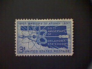 United States, Scott #1092, used(o), 1957, Oklahoma Statehood, 3¢, dark blue