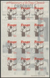 Tonga 1984 SG883a 32s Chronicle Newspaper sheetlet MNH