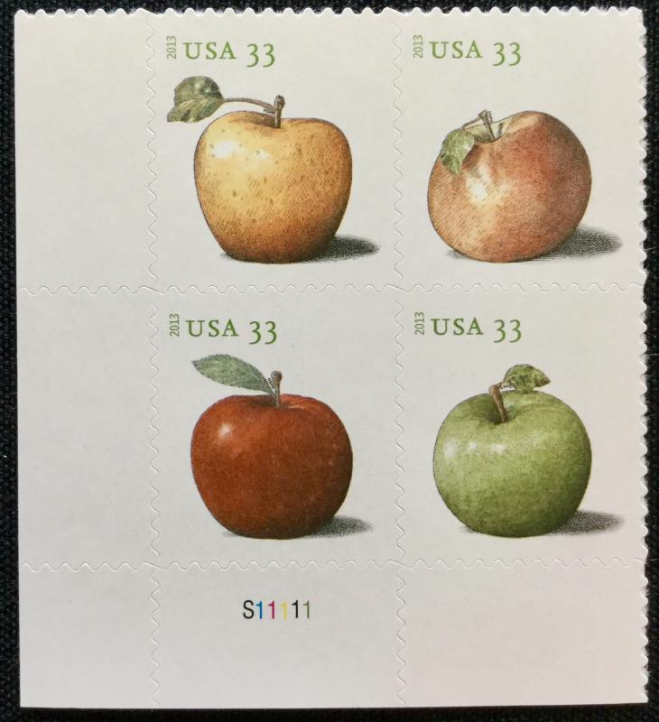 US #4727-4730 MNH Plate Block of 4 Apples SCV $4.00