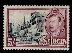 ST. LUCIA GVI SG137, 5s black and mauve, LH MINT. Cat £24.