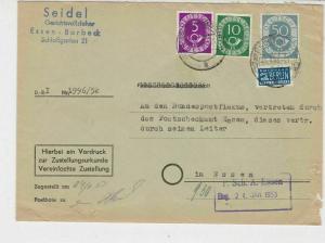 Germany 1953 Essen Cancels Obligatory Tax Aid for Berlin Stamps Cover Ref 27325