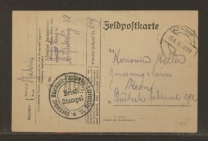 Germany WWI Postal Card, 1917 