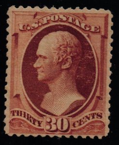 US Scott #217 - VF - OG Disturbed - 30c Hamilton - Orange Brown - 1887