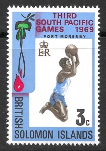 Soloman Islands Scott 198 3c MNH 3rd South Pacific Games issue of 1969