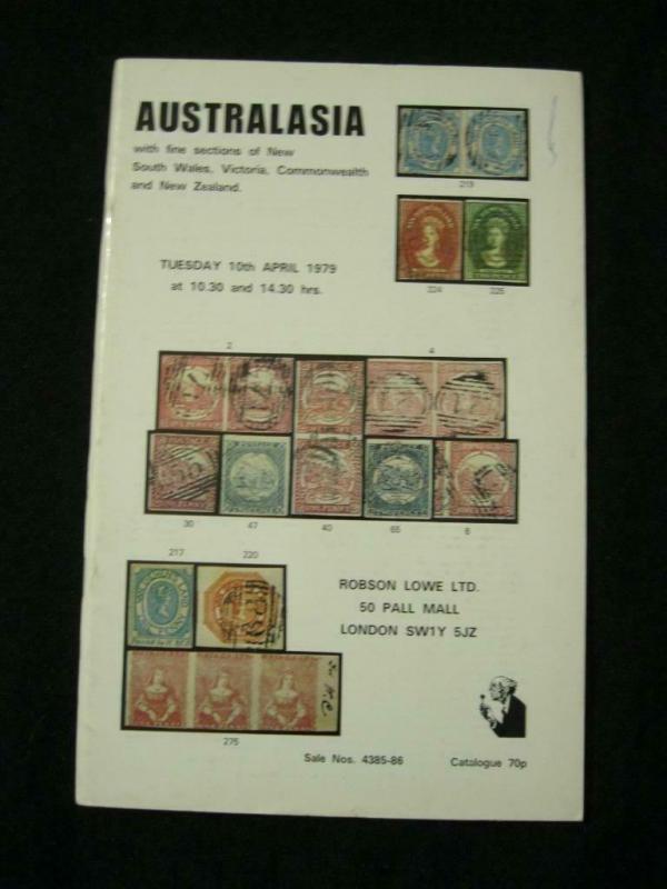 ROBSON LOWE AUCTION CATALOGUE 1979 AUSTRALASIA with NSW VICTORIA COMMONWEALTH NZ