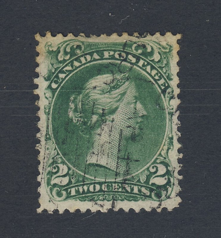 Canada Large Queen Used Stamp; #24-2c HR VF Guide Value = $130.00