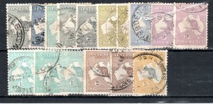 Australia 1915-27 Kangaroo values between SG 24 and 42 FU CDS