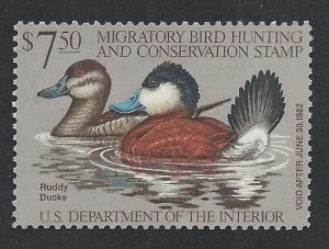 UNITED STATES SC# RW48 VF MNH 1981