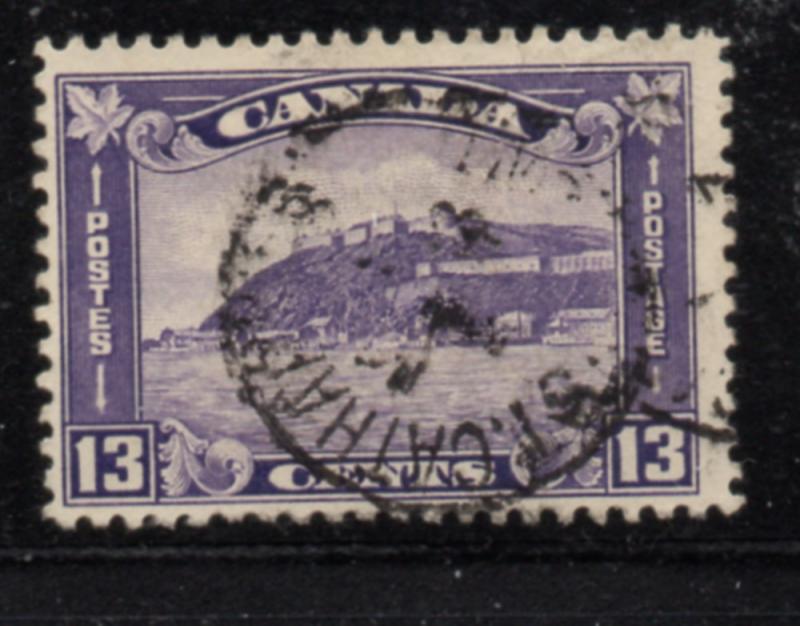 Canada Sc 201 1932 13c violet Quebec Citadel stamp used