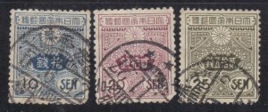 JAPAN SCOTT #137,139,140 USED 10,20,25s 1914-25