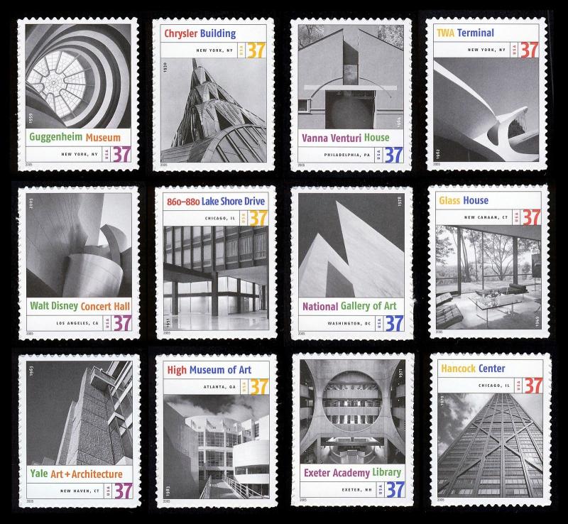 #3910a-3910l 37c Modern American Architecture, Singles, Mint **ANY 4=FREE SHIP