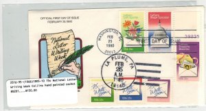 1980 COLLINS HANDPAINTED COMBO NATIONAL LETTER WRITING ALL 6 STAMPS WAS $150
