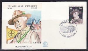 Monaco, Scott cat. 1341. Scout Baden Powell issue. First day cover. ^