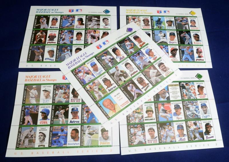 ST. VINCENT Major League BASEBALL MLB Stamps Souvenir Sheets Topical Postage MNH