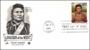 US 2869f Chief Joseph PCS Artcraft Variety U/A FDC
