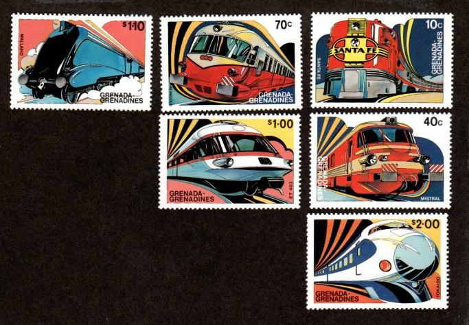 Grenada Grenadines 509-514 Mint NH MNH Trains!