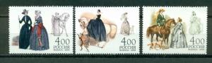 Russia Scott #6851-6853 MNH Women's Riding Habits Horses Fauna  $$