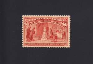 Scott #241 $1.00 1893 Columbian, Mint OG Hinged