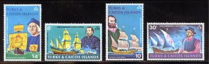 Turks and Caicos 253-56 MLH, Discoverers and Explorers Set from 1972.