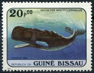 Guinea-Bissau Sc#600 MNH, 20p multi, Whales (1984) (1984)